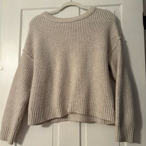 American Eagle Outfitters Cream Ribbed Sweater